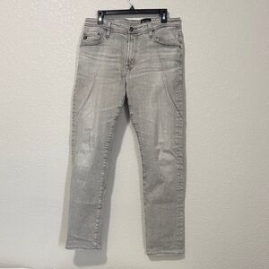 AG Adriano Goldschmied Men's Gray Straight Jeans